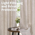 YoungsTex Linen Curtains 52 x 98 Inch 2 Panels, Filtering Drapes Grommet | - Image 3