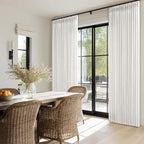 Pinch Pleated 90 Inch Off White Semi Sheer Neutral Linen Curtains 2 Panels | - Image 7
