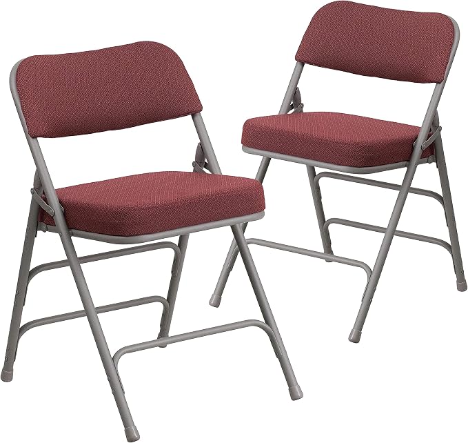 Flash Furniture 2 Pack HERCULES Series Premium Curved Triple Braced & Double by FlashFurniture