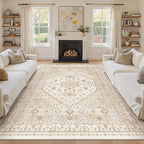 10x12 Area Rugs for Living Room, Large Washable Rug, Dining Room, Low Pile by Zesthome