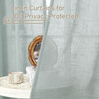 Linen Blended Curtains for Bedroom, 52 x 72 Inch, Light Filtering Drapes - Image 5