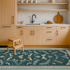 Brown and Green Kitchen Sink Runner Rug 2x5 by HazoHaus