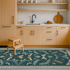 Brown and Green Kitchen Sink Runner Rug 2x6 by HazoHaus