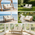 3 Pcs Wicker Chair Cushions Patio Loveseat Chaise Cushion Set - Image 6