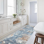 2x8 Washable Non-Slip Hallway Runner Rug – Modern Coastal Abstract Neutral - Image 4