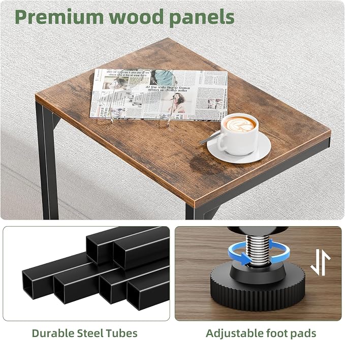 Simple Trending C Shaped Side Table, Small End Table Set of 2, TV Trays Sofa - Image 6