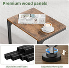 Simple Trending C Shaped Side Table, Small End Table Set of 2, TV Trays Sofa - Image 6
