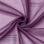 Simplebrand Plum Sheer Curtains 63 Inch Length 2 Panels, Rod Pocket Solid Color - Image 6