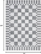 GarveeHome 8x10 Area Rugs Geometric Washable Modern Grey Checkered Rug | - Image 2