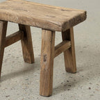 Artissance 11" W Rectangular Natural Wood Vintage Mini Stool - Image 4