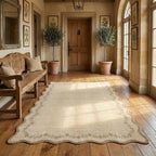 GarveeHome 3x5 Scalloped Washable Area Rug Non Slip Bedroom Entryway Rug | Soft - Image 3