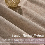 Topfinel 100 Inch Long Black Out Burlap Custom Curtains, Taupe Greige Tweed - Image 3