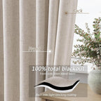 100% Blackout Curtains 96 Inch Length 2 Panels Set - Image 4