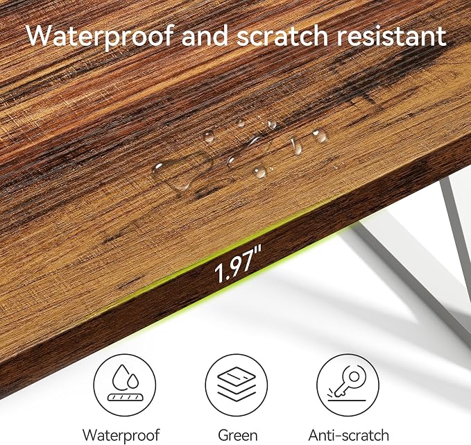 LITTLE TREE 55 Inch Large Simple Industrial Computer Desk Study Writing Table - Image 7