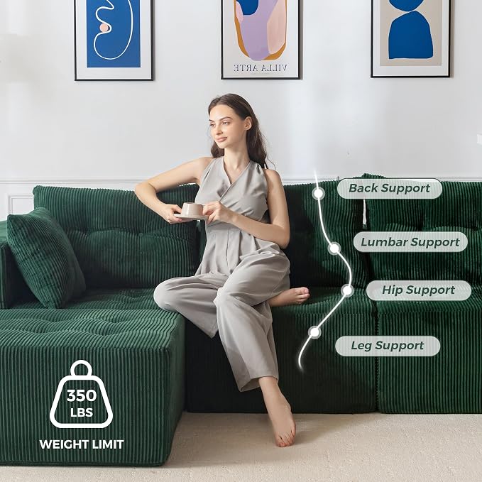 MAXYOYO Modular Sectional Sofa Couch, L Shaped Modern Cloud Couch - Image 9