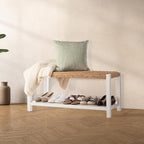 Alaterre Furniture Bench with Handcrafted Woven Rope Seat - Image 6