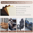 KING MOUNTAIN Leather Repair Patch, 2 Packs 9 x 11 Inches self Adhesive Leather - Image 5