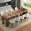 Extendable Dining Table with Charging Station, Convertible Folding Console Table by Gyfimoie