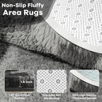 Noahas 6x9 Large Grey Fluffy Soft Area Rug Non-Slip - Image 4
