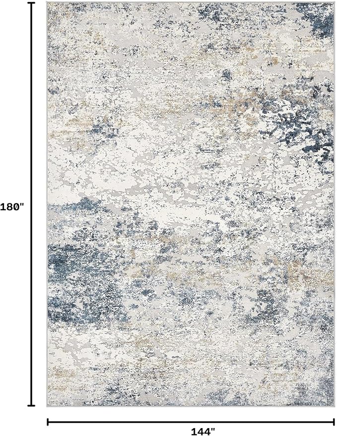 DMOYEST Area Rug Living Room Rugs 12x15 Extra Large Beige Blue Carpet | - Image 2