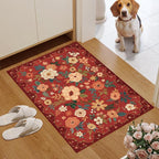 DUKINO 2x3 Entryway Rug, Floral Door Mat Soft Washable Rug Non Slip, - Image 6