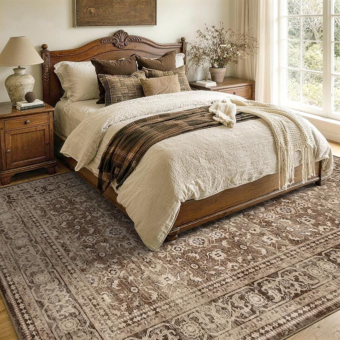 4x6 Ft Area Rugs for Living Room, Soft Non-Slip Machine Washable Rug, Vintage - Image 4