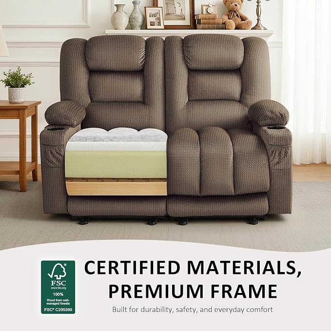 MCombo 55.9" Zero Gravity Power Loveseat Recliner - Image 7