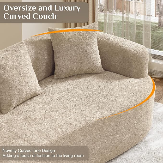 131" Oversized Sectional Sofa for Living Room, Modern Luxury Plush Chenille - Image 6