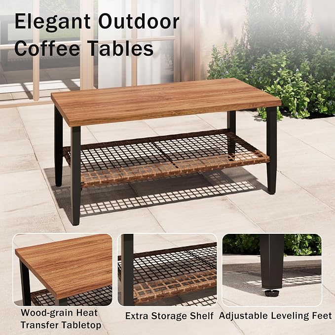 6-Piece Patio Conversation Sets, Outdoor Sectional Sofa - Image 6