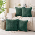 Set of 4 Dark Green Decorative Throw Pillow Covers 16x16 Inch Corduroy Pillow by Cozoomy