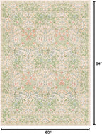 Beige Green Bedroom Rug 5x7 Area Rug - Image 2