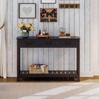 ChooChoo Console Table with 3 Drawers, Rustic Entryway Table, Narrow Long Sofa - Image 3