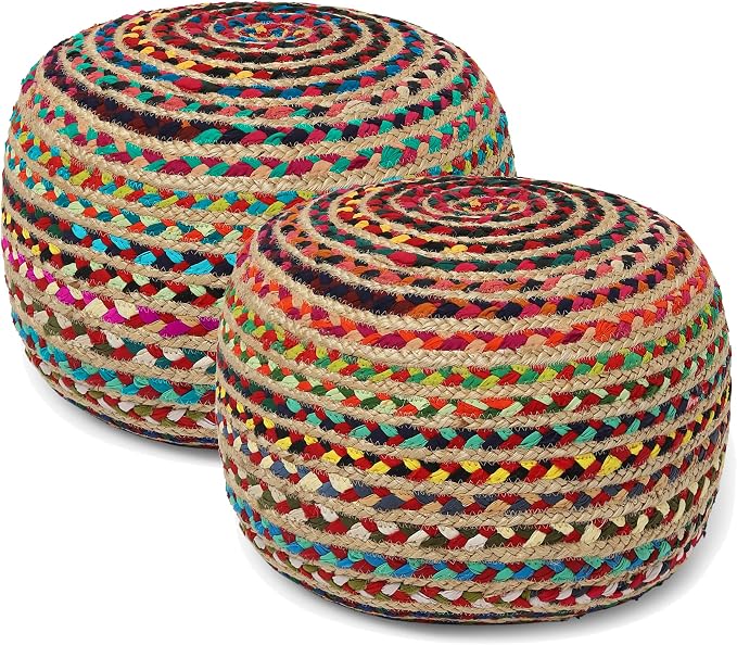 REDEARTH · Round Pouf Ottoman by REDEARTH