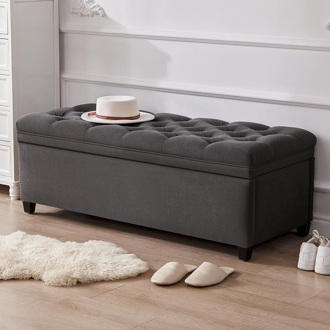 Mangodan 50" Storage Ottoman Bench, Tufted Ottoman - Image 7