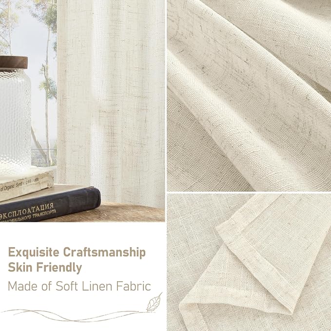 Semi Sheer Linen Window Curtains - Image 6