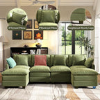 107" Cloud Couch Sectional, U Shaped Modular Sectional Sofa, 4-Seat Deep Seat - Image 4