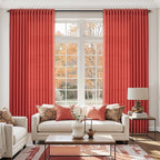 Christmas Red Linen Curtains 96 Inches Long - Image 6