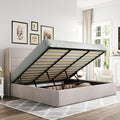 Allewie King Size Lift Up Storage Bed, Modern Wingback Headboard, Hydraulic by Allewie