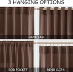 Mocha Mousse Curtains 120 Inches Long 2 Panels Set Back Tab Linen Loop Pocket - Image 2