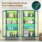 UNICOLY Display Cabinet with Glass Doors, Glass Display Cabinet with 8 Color - Image 7