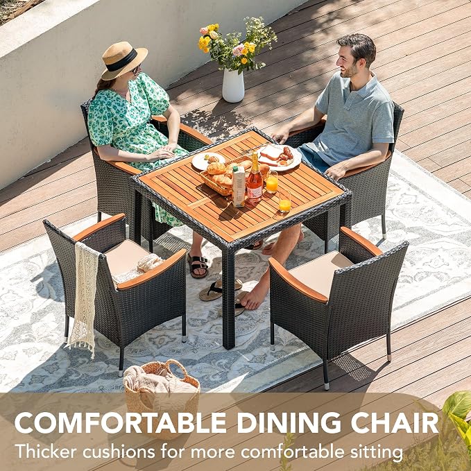 Devoko 5 PCS Furniture, Patio Conversation Set - Image 2