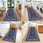 HEBE Hallway Runner Rug 2'x6', Washable Non Slip Kitchen Rug Runner | Soft Boho - Image 7