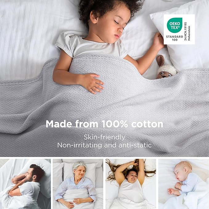 Bedsure GentleSoft 100% Cotton Blanket King Size - Image 2
