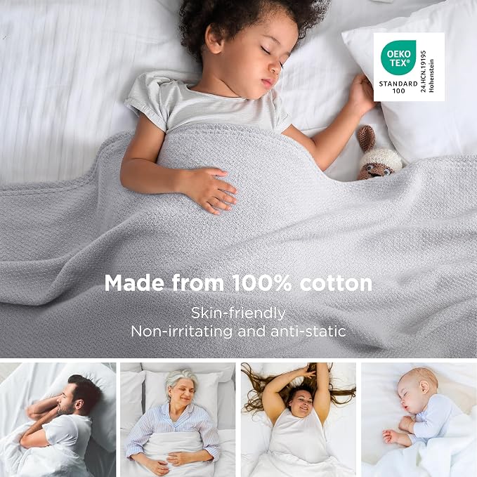 Bedsure GentleSoft 100% Cotton Blanket Full Size - Image 2