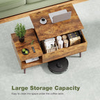 OLIXIS Wooden Coffee Table, Lift Top Coffee Table - Image 6