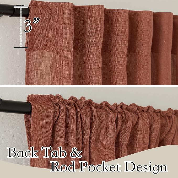 RYB HOME Linen Semi Sheer Curtains - Image 2