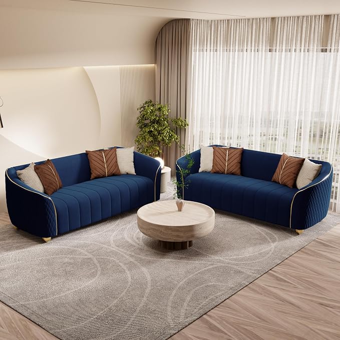 1-Piece Luxury Velvet Sofa Set for Living Room, Elegant Design Couch Set - Image 7