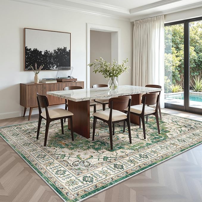 5x7 Area Rugs for Living Room, Large Washable Rug, Dining Room, Low Pile - Image 8
