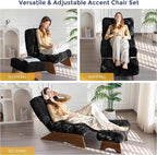 MAXYOYO Accent Chair with Ottoman Adjustable Backrest, Tufted Living Room Chair - Image 3