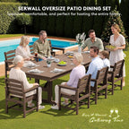 SERWALL Outdoor Dining Table, All Weather HDPE Patio Dining Table - Image 6